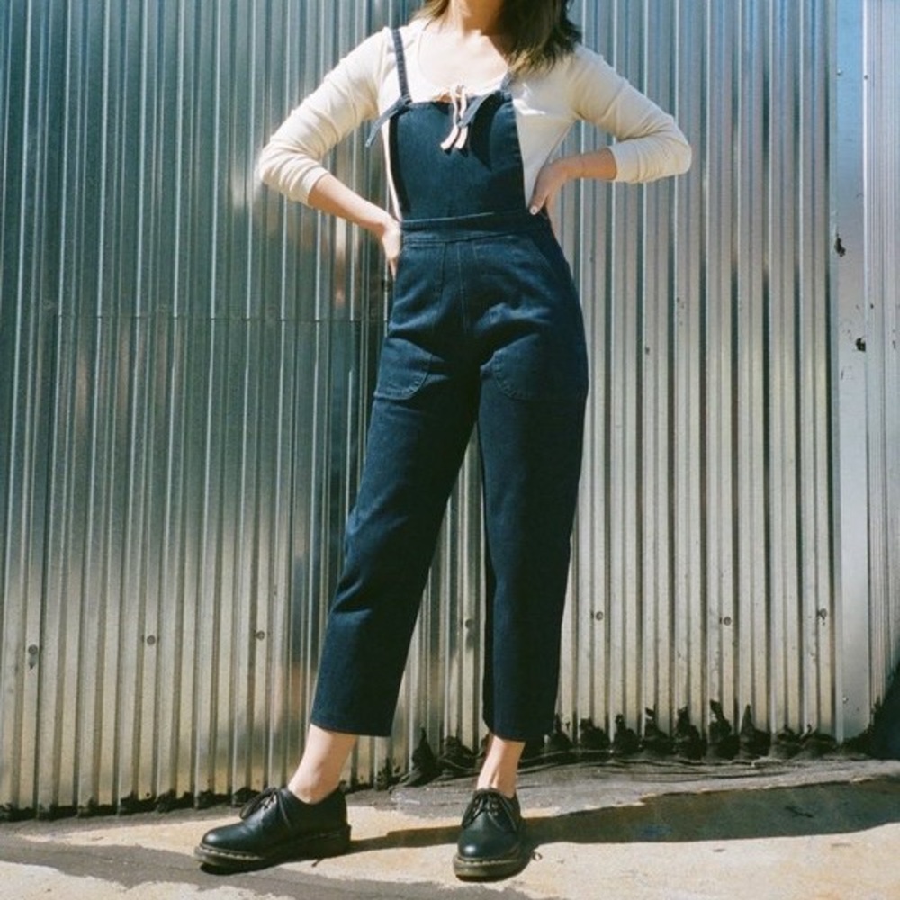Loup Knot Overalls in Dark Indigo Denim XS